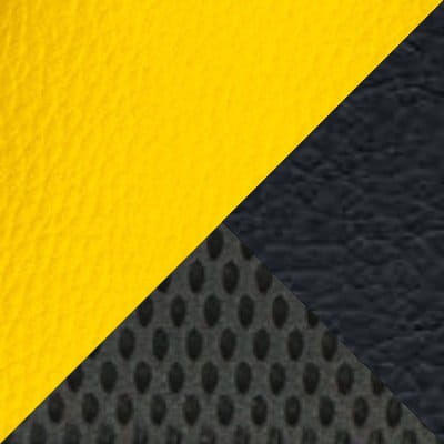 экокожа черная / желтая + ткань-сетка черная