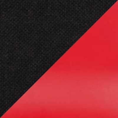 ткань черная + экокожа красная