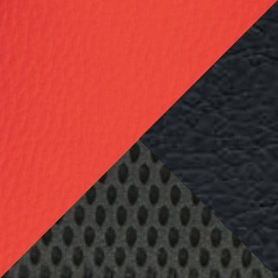 экокожа черная / красная + ткань-сетка черная